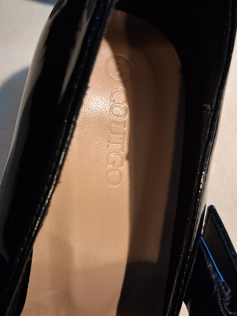 Coutgo Black Patent Mary Jane Kitten Heel Pumps - Picture 7 of 7